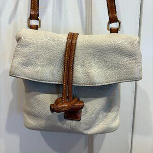 Vintage Dooney & Bourke Cream Colored/Brown leather Shoulder bag